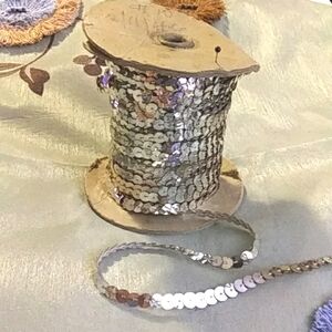 Vintage Silver Sequin Trim